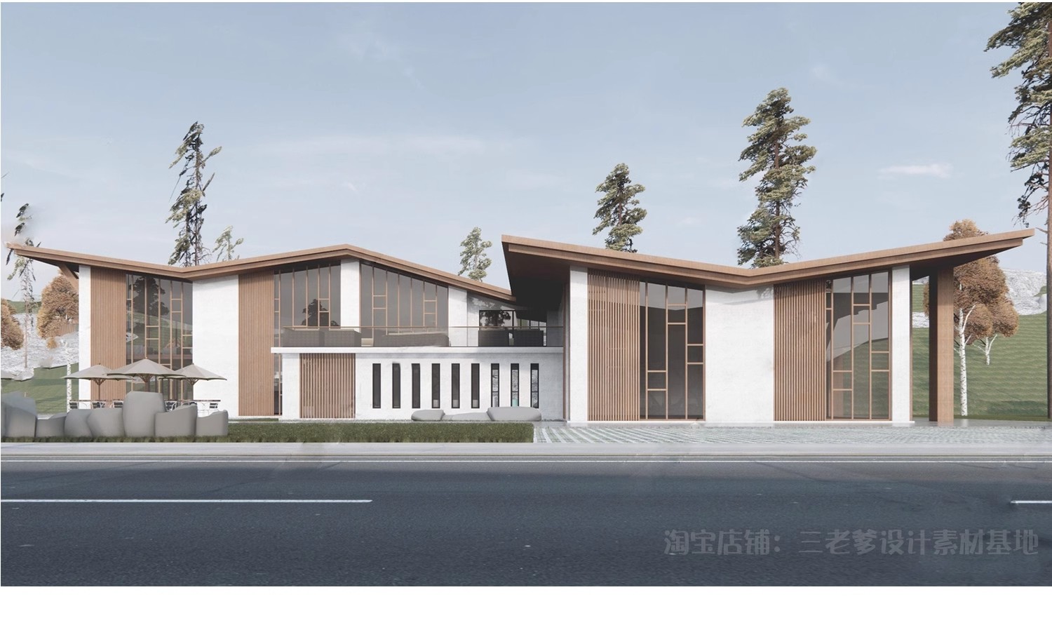 图片[39]-坡屋顶建筑SU模型公建文化展览馆服务中心新中式折线建筑草图大师-大怪兽分享