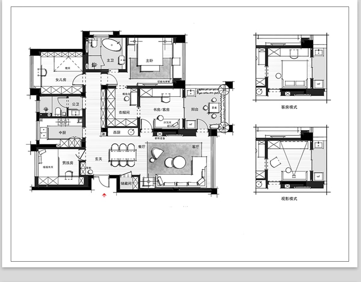 图片[31]-100种，家装室内相同户型图改造不同设计方案CAD平面图布局图合集-大怪兽分享