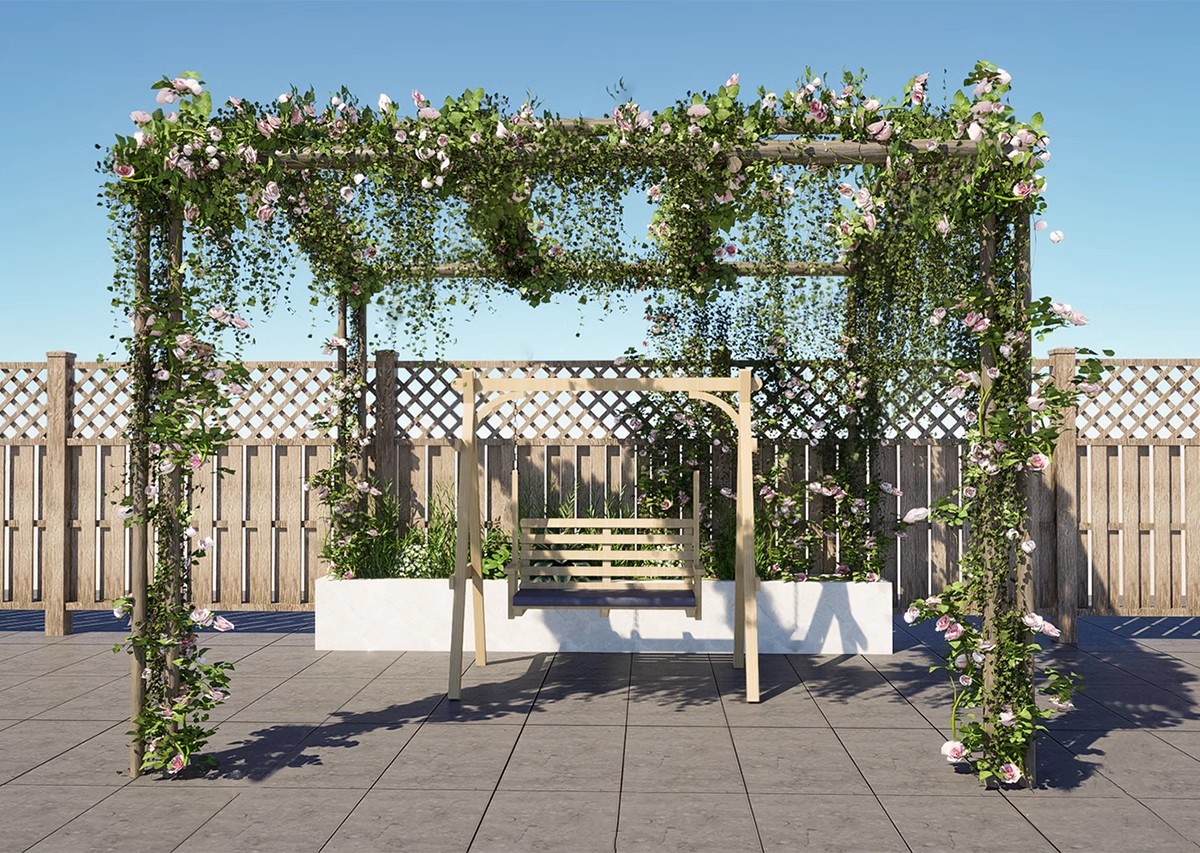图片[21]-庭院防腐 木 花架休闲葡萄架长廊公园户外景观廊架su模型草图大师-大怪兽分享