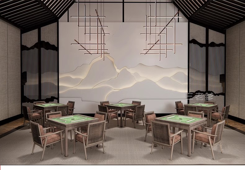 图片[23]-草图大师家装工装棋牌室麻将室围棋包厢包间娱乐室桌椅SU模型素材-大怪兽分享