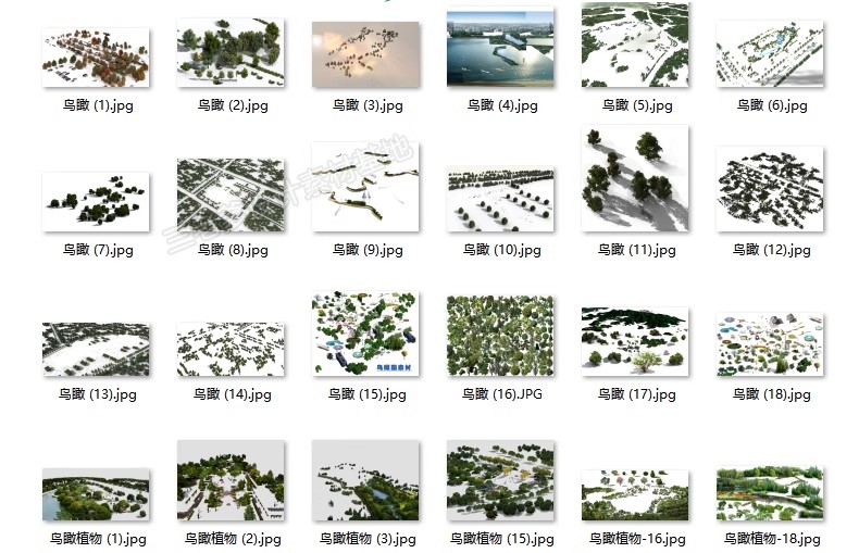 图片[23]-鸟瞰植物PSD分层素材合集景观园林建筑设计后期效果图树木ps花草-大怪兽分享