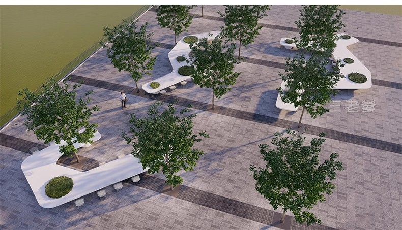 图片[25]-现代商业街广场景观座椅SU模型积木趣味种植树池坐凳小品草图大师-大怪兽分享