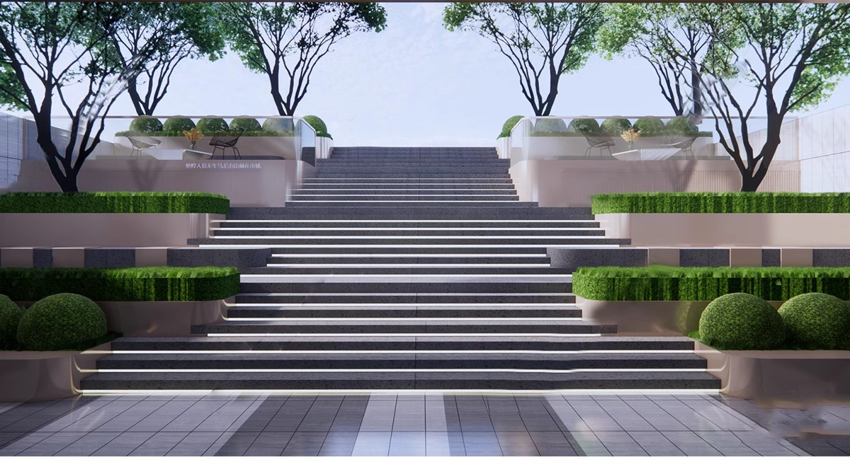 图片[26]-无障碍坡道楼梯景观阶梯公园台阶高差地形草图大师SU模型广场山地-大怪兽分享
