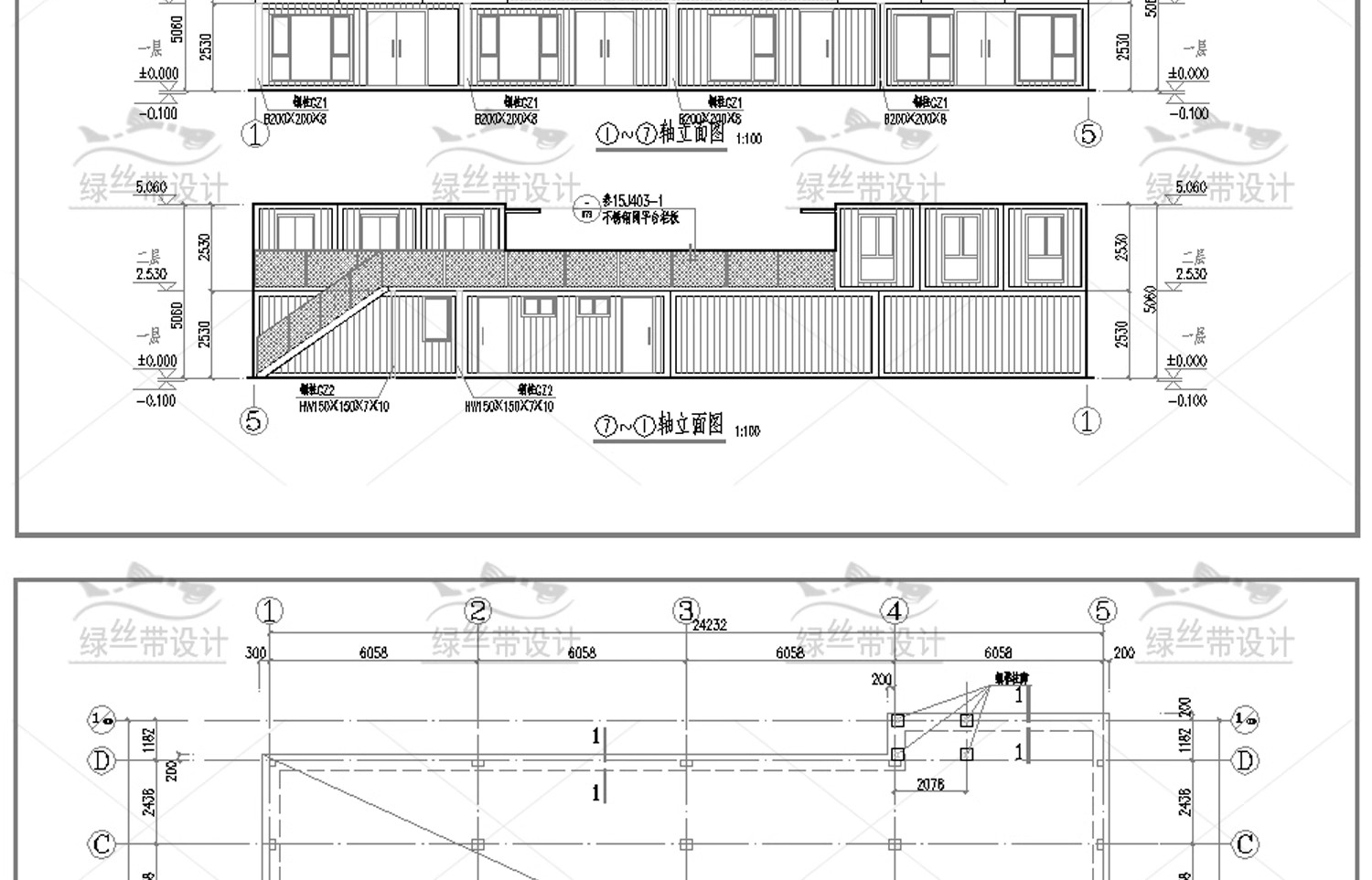 图片[30]-现代装配式建筑结构详图商业街集市餐饮营地民宿集装箱CAD施工图-大怪兽分享