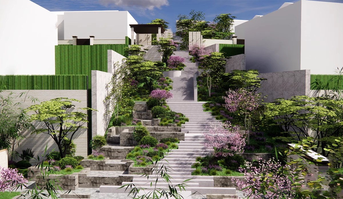 图片[27]-无障碍坡道楼梯景观阶梯公园台阶高差地形草图大师SU模型广场山地-大怪兽分享