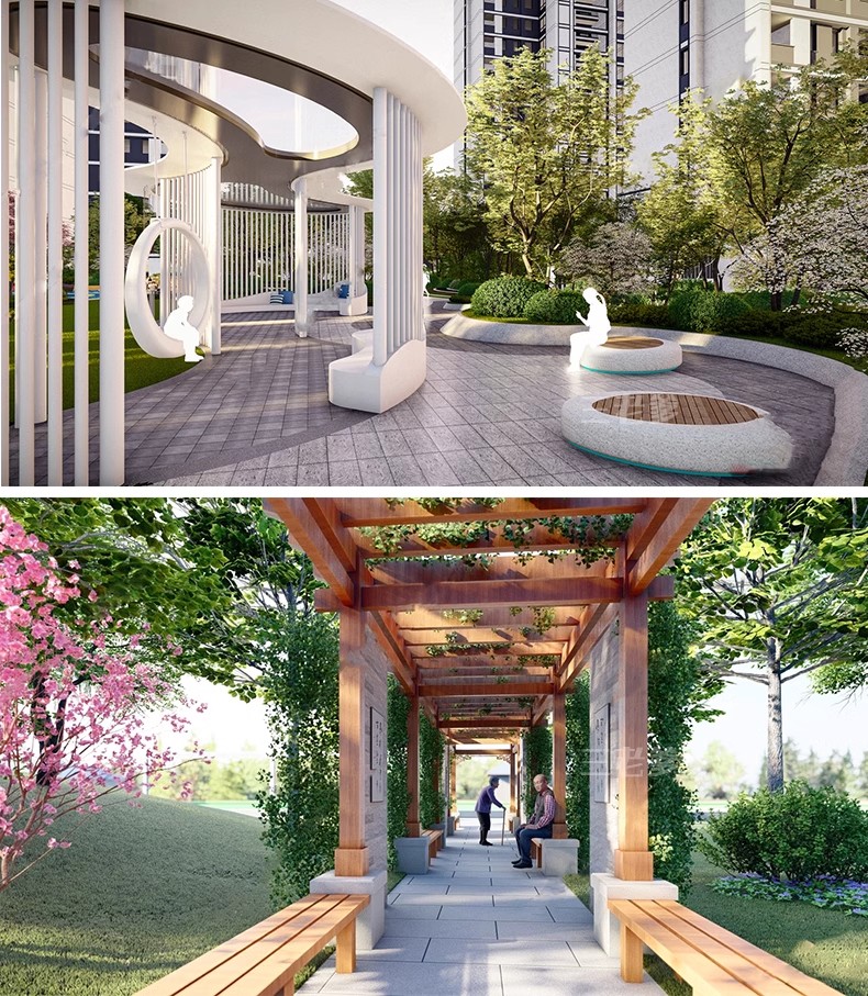 图片[26]-240套，2025新中式学校公园广场艺术文化长廊廊架宣传栏草图大师SU模型库-大怪兽分享