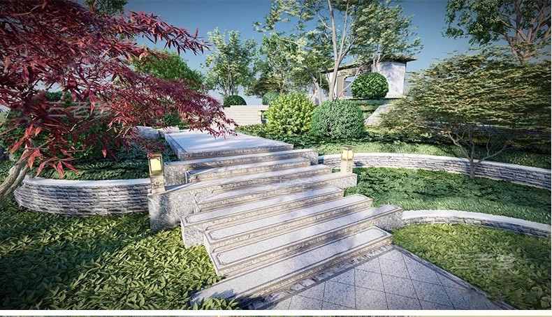 图片[28]-无障碍坡道楼梯景观阶梯公园台阶高差地形草图大师SU模型广场山地-大怪兽分享