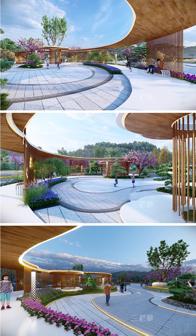 图片[28]-240套，2025新中式学校公园广场艺术文化长廊廊架宣传栏草图大师SU模型库-大怪兽分享