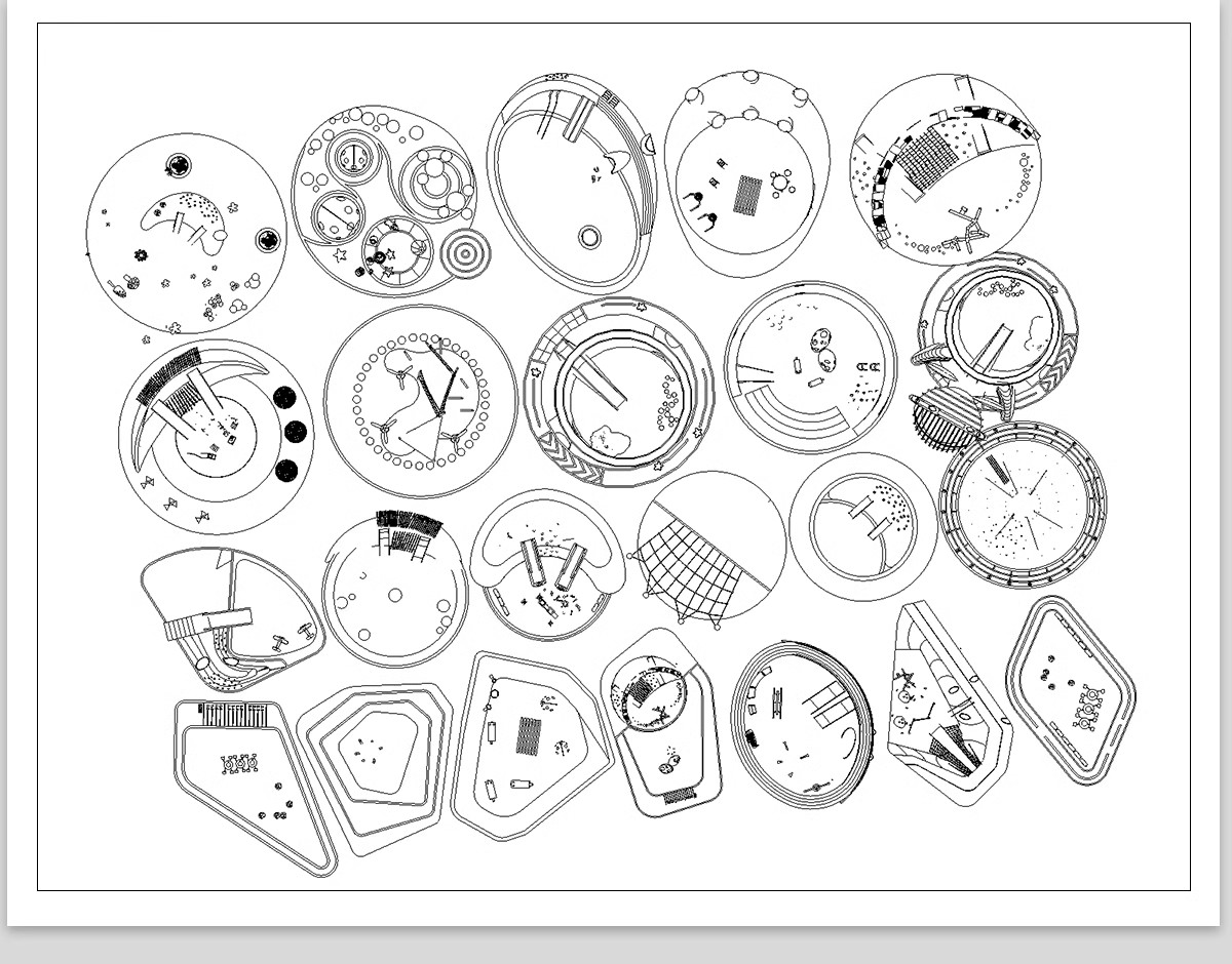 图片[8]-150组，儿童活动设施CAD图库滑滑梯木马乐园游乐场沙坑平面图施工图素材-大怪兽分享