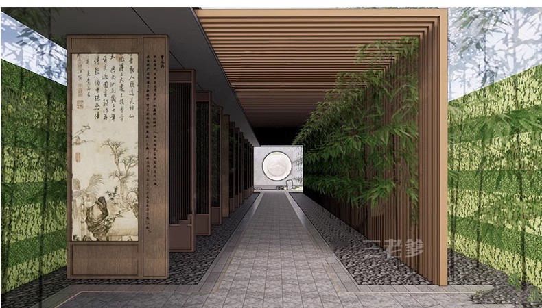 图片[29]-240套，2025新中式学校公园广场艺术文化长廊廊架宣传栏草图大师SU模型库-大怪兽分享