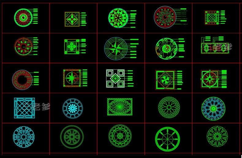 图片[32]-园林景观设计CAD植物图块人物平面立面铺装拼花施工图库图例素材-大怪兽分享