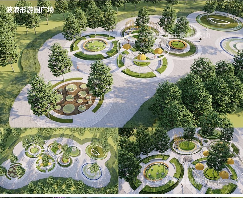 图片[38]-450套，现代圆形树阵广场商业休闲口袋公园小游园树池园林景观节点su模型-大怪兽分享