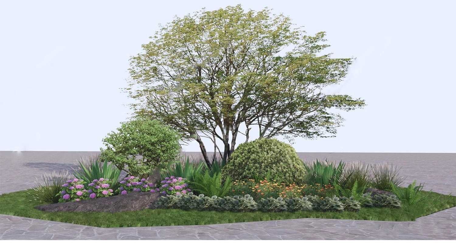 图片[22]-园林景观花镜花境植物配置地被花丛花草花卉草花组团搭配su模型库-大怪兽分享