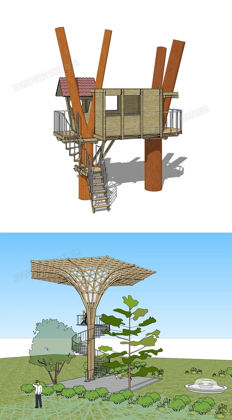 图片[23]-民宿度假村旅游景区公园观鸟瞭望台眺望塔观景平台草图大师SU模型-大怪兽分享