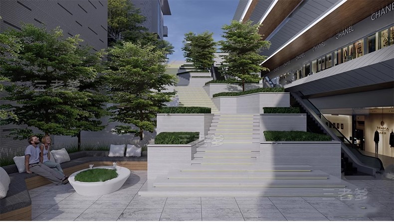 图片[32]-无障碍坡道楼梯景观阶梯公园台阶高差地形草图大师SU模型广场山地-大怪兽分享