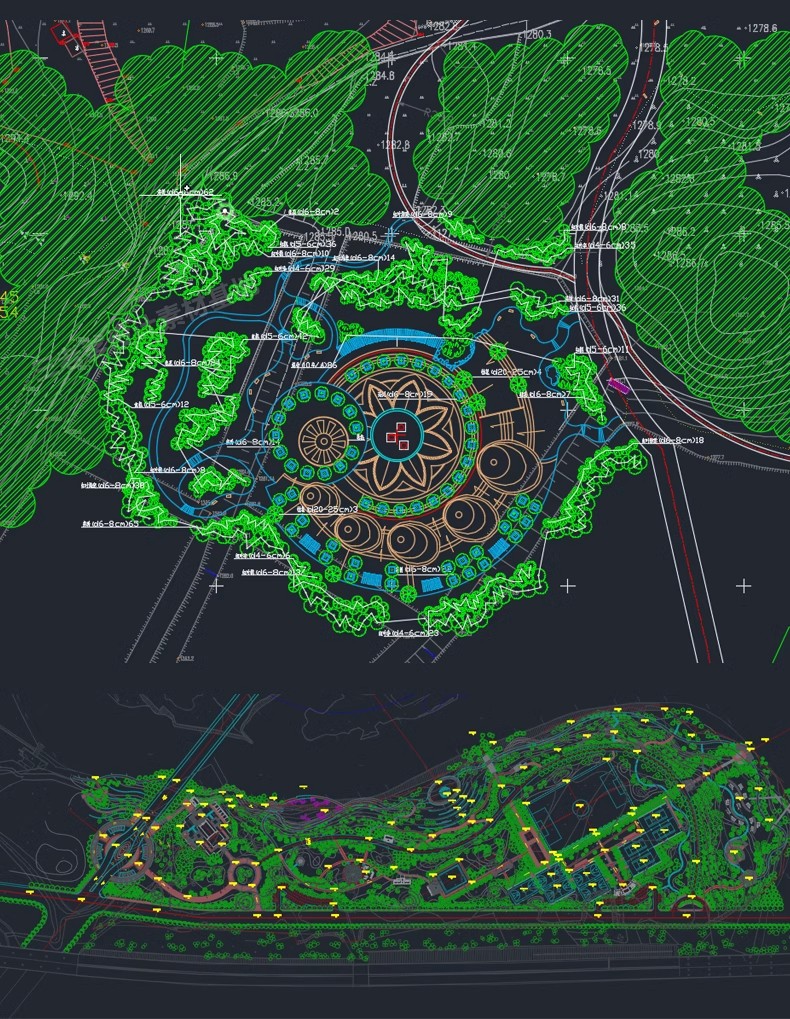 图片[46]-700套，园林景观公园小游园滨水湿地广场全套cad施工图规划平面设计方案-大怪兽分享
