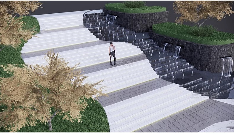 图片[33]-无障碍坡道楼梯景观阶梯公园台阶高差地形草图大师SU模型广场山地-大怪兽分享
