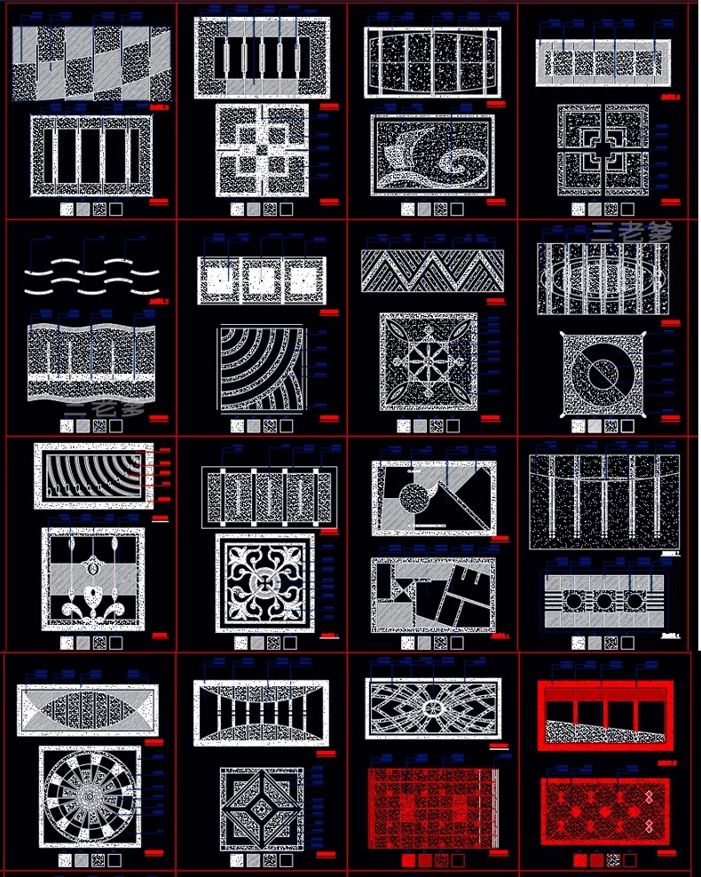 图片[35]-园林景观设计CAD植物图块人物平面立面铺装拼花施工图库图例素材-大怪兽分享