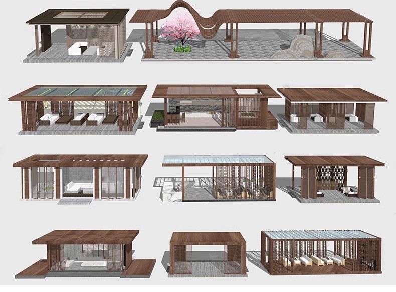 图片[33]-庭院防腐 木 花架休闲葡萄架长廊公园户外景观廊架su模型草图大师-大怪兽分享