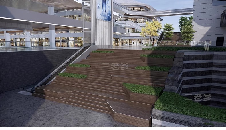 图片[34]-无障碍坡道楼梯景观阶梯公园台阶高差地形草图大师SU模型广场山地-大怪兽分享