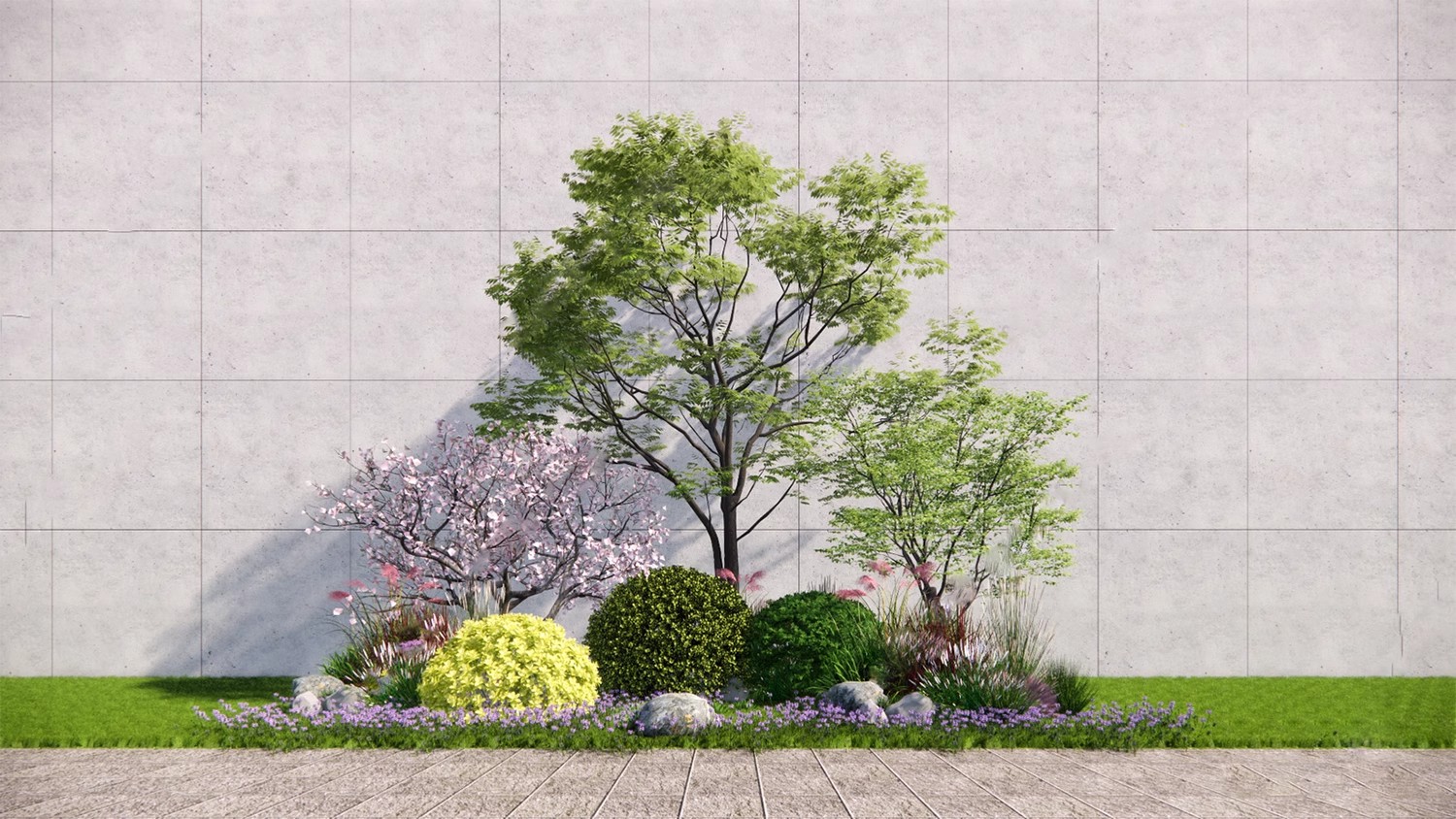 图片[25]-园林景观花镜花境植物配置地被花丛花草花卉草花组团搭配su模型库-大怪兽分享