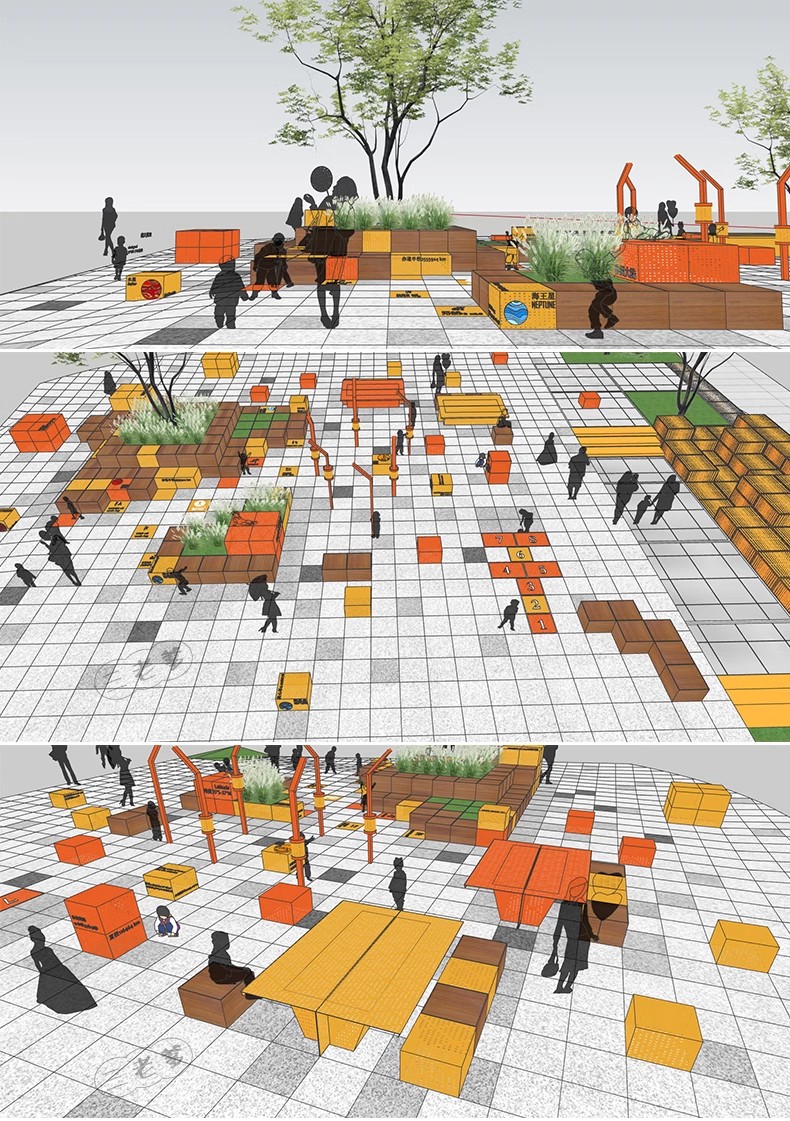 图片[35]-现代商业街广场景观座椅SU模型积木趣味种植树池坐凳小品草图大师-大怪兽分享