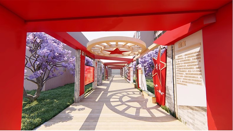图片[35]-240套，2025新中式学校公园广场艺术文化长廊廊架宣传栏草图大师SU模型库-大怪兽分享