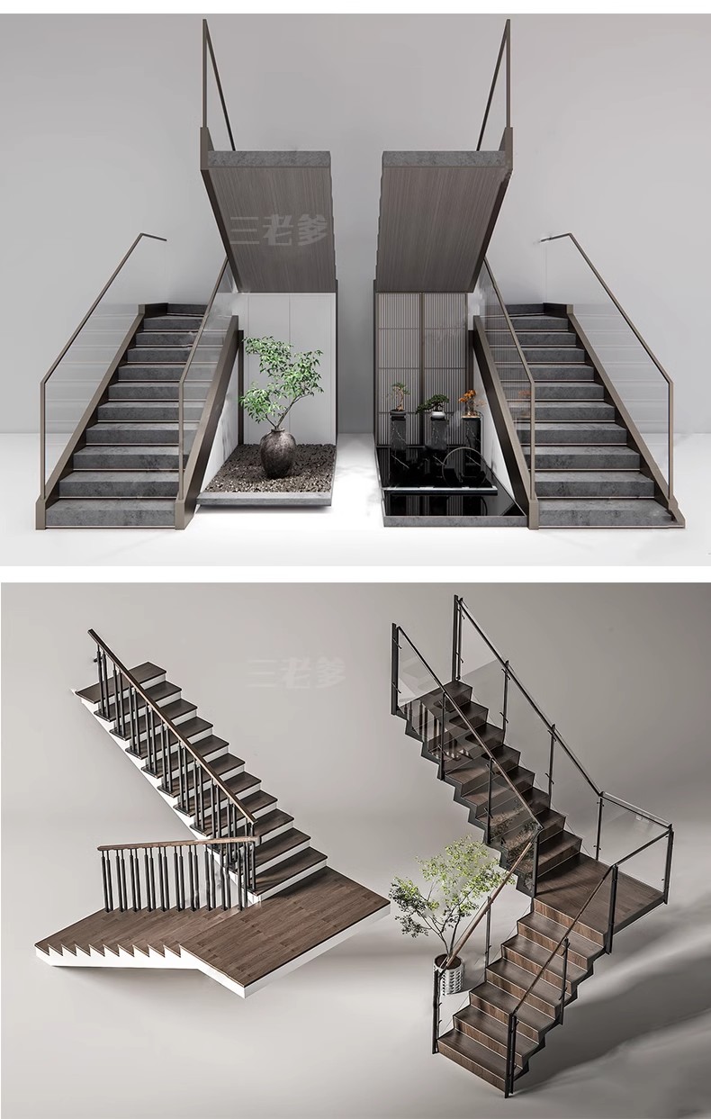 图片[27]-旋转楼梯SU模型库室内铁艺楼梯中式欧式现代螺旋扶梯扶手草图大师-大怪兽分享