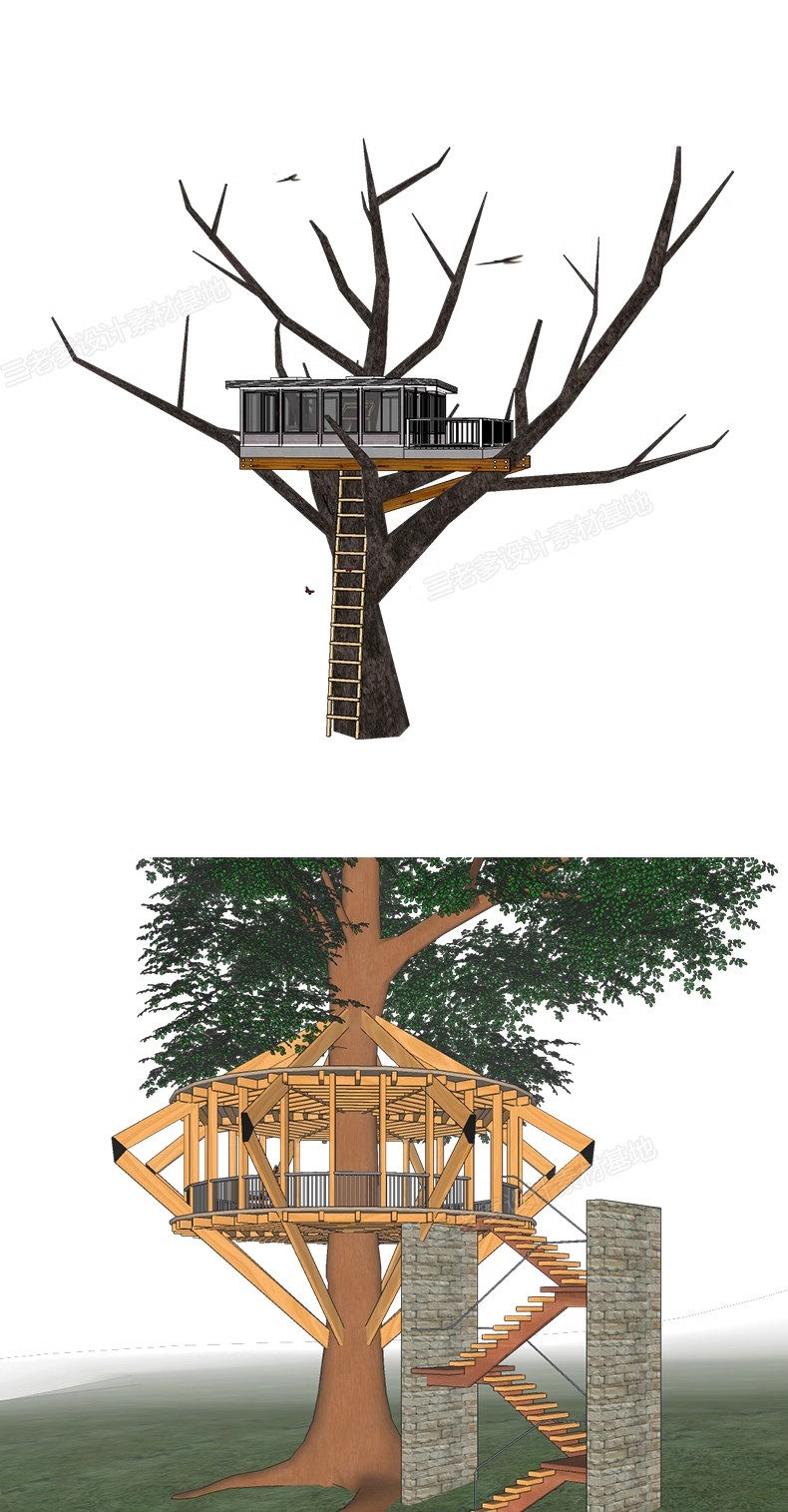 图片[27]-民宿度假村旅游景区公园观鸟瞭望台眺望塔观景平台草图大师SU模型-大怪兽分享