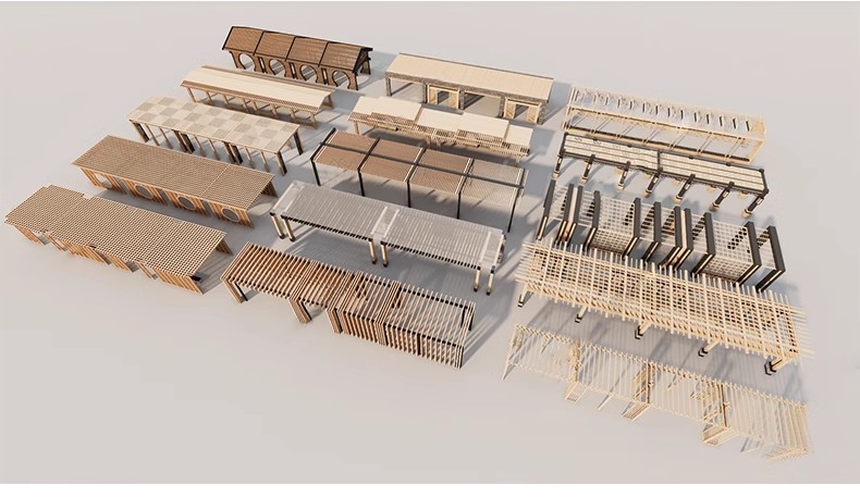 图片[35]-庭院防腐 木 花架休闲葡萄架长廊公园户外景观廊架su模型草图大师-大怪兽分享