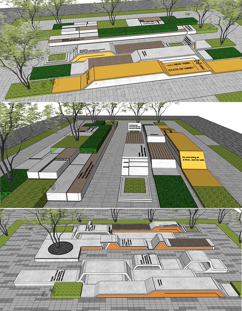 图片[37]-现代商业街广场景观座椅SU模型积木趣味种植树池坐凳小品草图大师-大怪兽分享