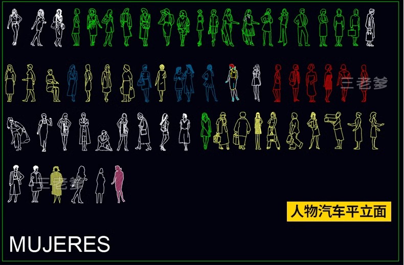 图片[38]-园林景观设计CAD植物图块人物平面立面铺装拼花施工图库图例素材-大怪兽分享
