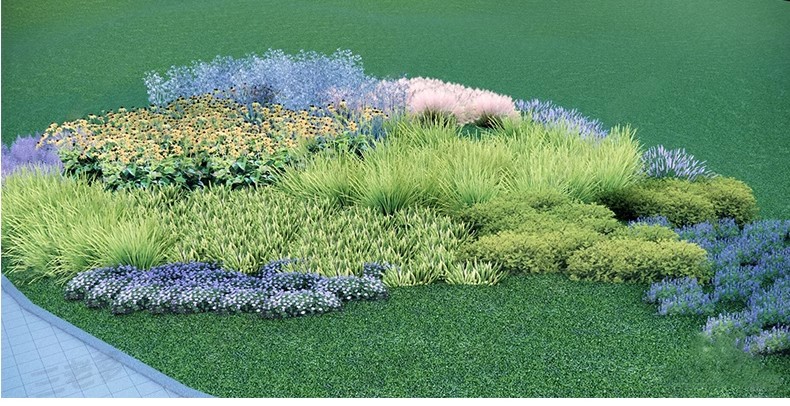 图片[28]-园林景观花镜花境植物配置地被花丛花草花卉草花组团搭配su模型库-大怪兽分享