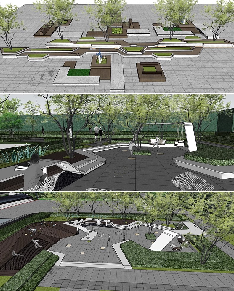 图片[38]-现代商业街广场景观座椅SU模型积木趣味种植树池坐凳小品草图大师-大怪兽分享