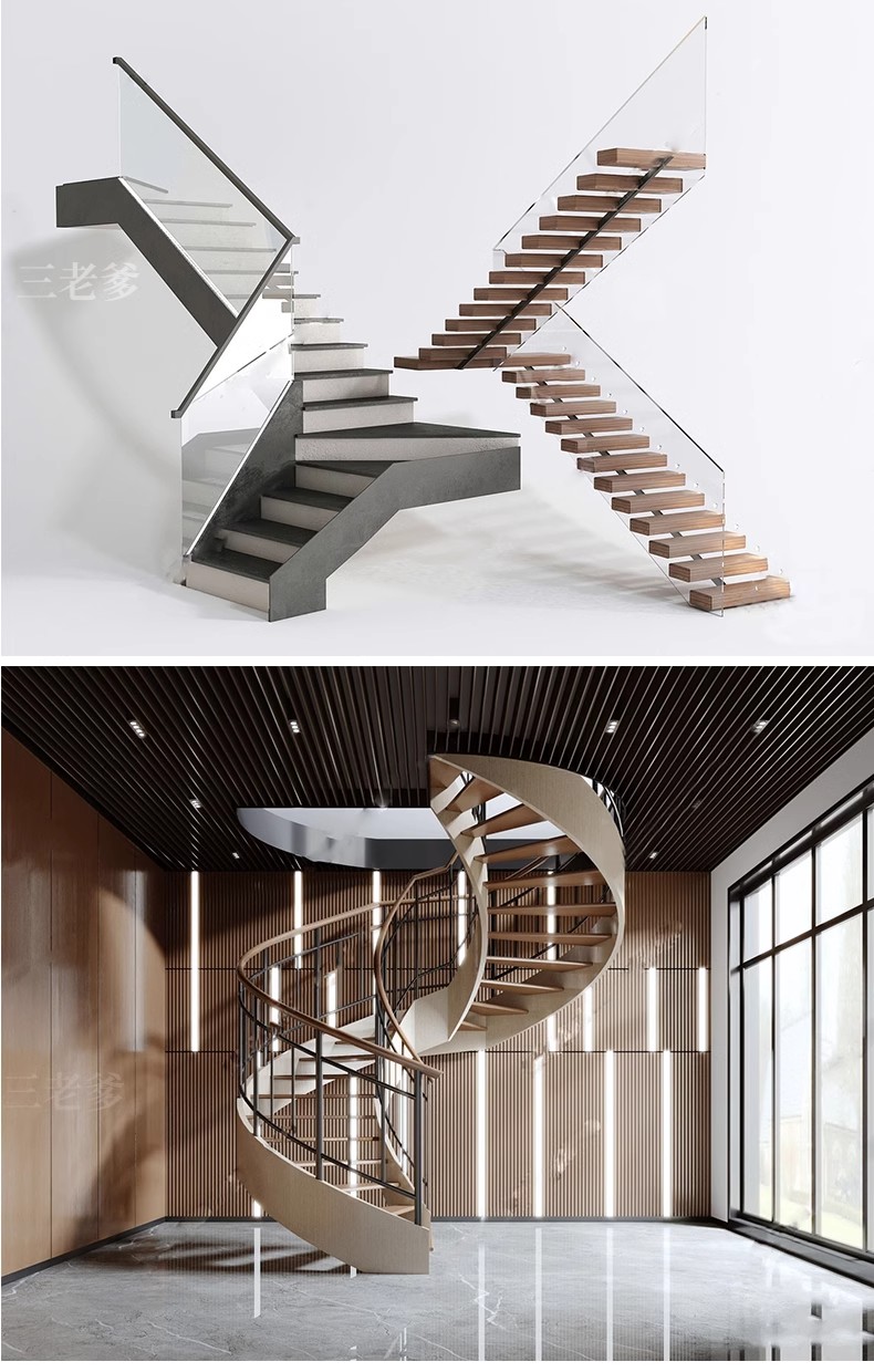 图片[29]-旋转楼梯SU模型库室内铁艺楼梯中式欧式现代螺旋扶梯扶手草图大师-大怪兽分享