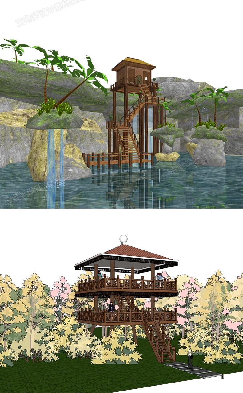 图片[29]-民宿度假村旅游景区公园观鸟瞭望台眺望塔观景平台草图大师SU模型-大怪兽分享