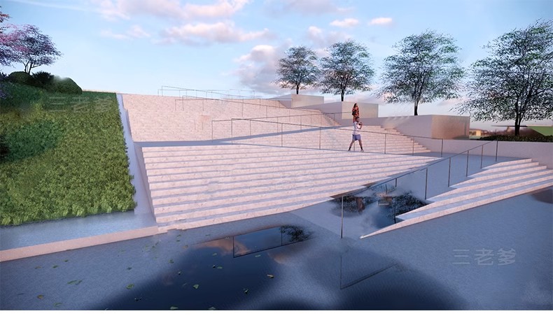 图片[38]-无障碍坡道楼梯景观阶梯公园台阶高差地形草图大师SU模型广场山地-大怪兽分享