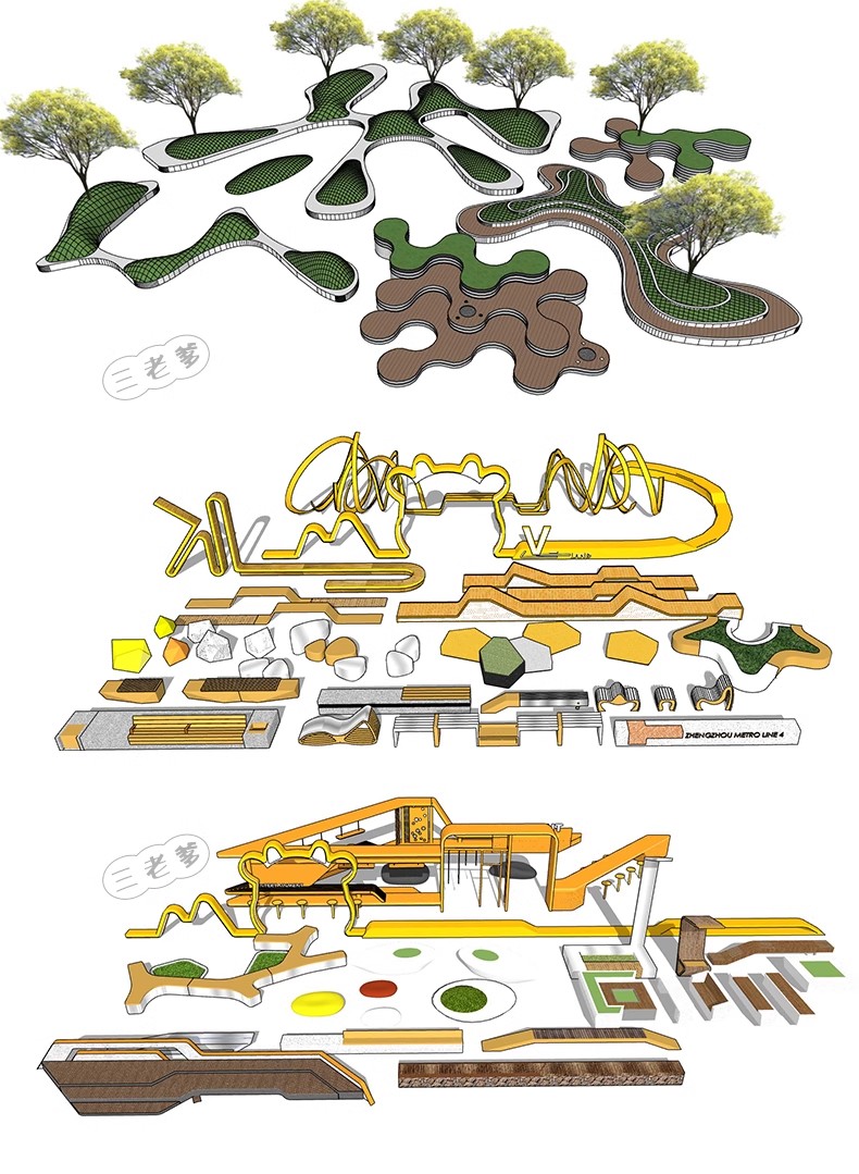 图片[40]-现代商业街广场景观座椅SU模型积木趣味种植树池坐凳小品草图大师-大怪兽分享