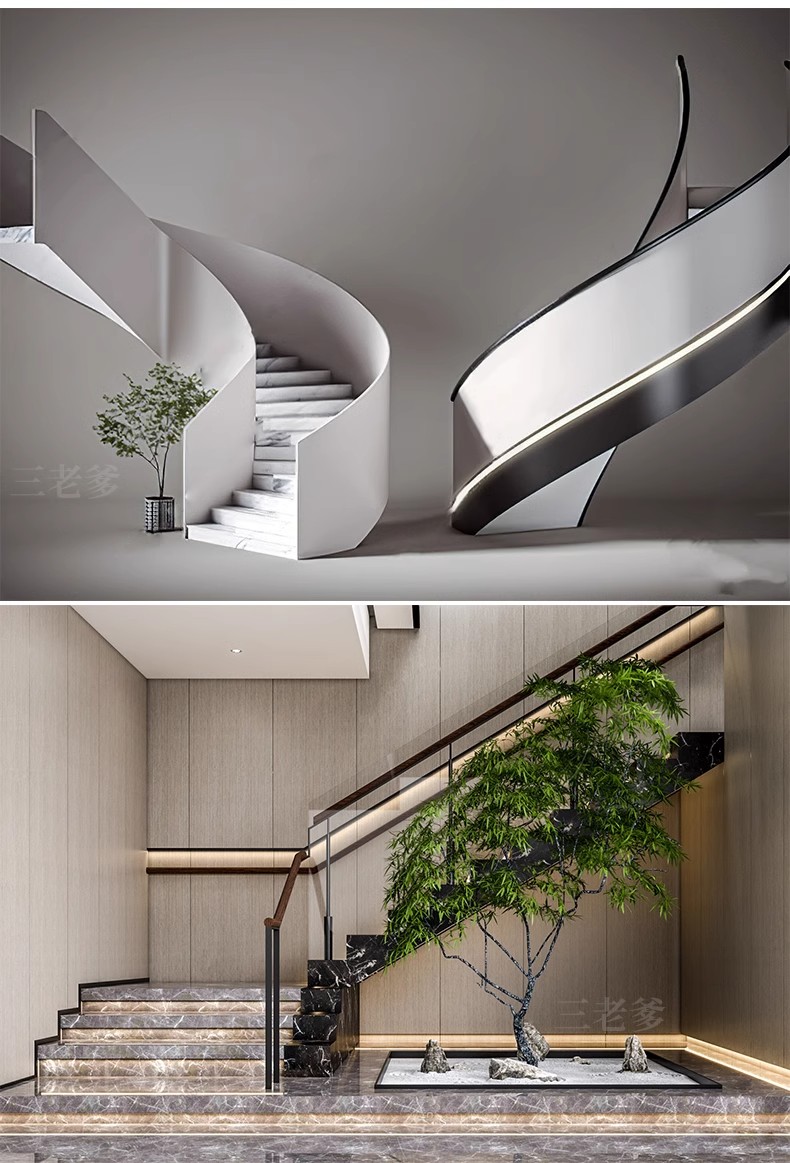 图片[31]-旋转楼梯SU模型库室内铁艺楼梯中式欧式现代螺旋扶梯扶手草图大师-大怪兽分享