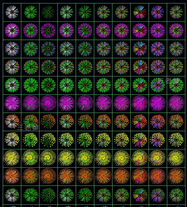 图片[42]-园林景观设计CAD植物图块人物平面立面铺装拼花施工图库图例素材-大怪兽分享