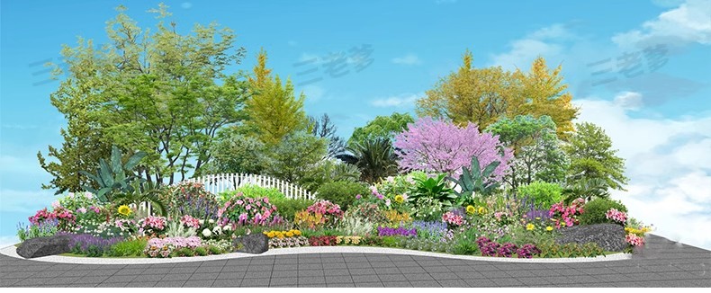 图片[32]-园林景观花镜花境植物配置地被花丛花草花卉草花组团搭配su模型库-大怪兽分享