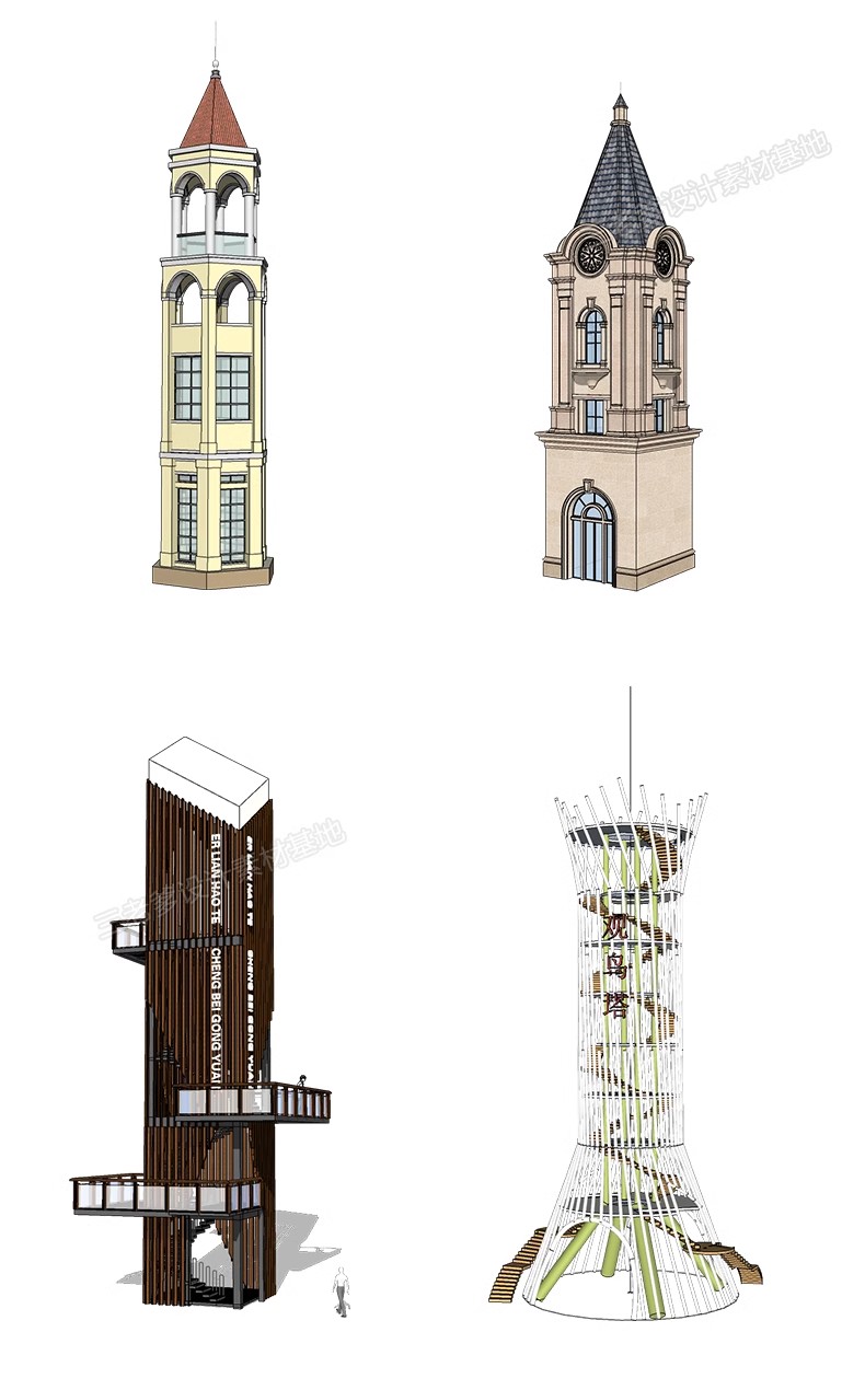 图片[33]-民宿度假村旅游景区公园观鸟瞭望台眺望塔观景平台草图大师SU模型-大怪兽分享