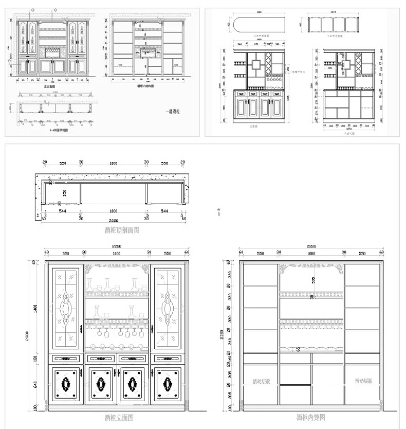 图片[58]-家装衣柜酒橱柜子榻榻米书柜鞋柜家具CAD图库平立面施工图纸设计-大怪兽分享