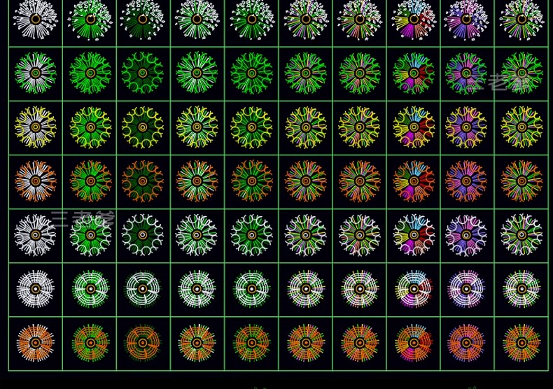 图片[43]-园林景观设计CAD植物图块人物平面立面铺装拼花施工图库图例素材-大怪兽分享