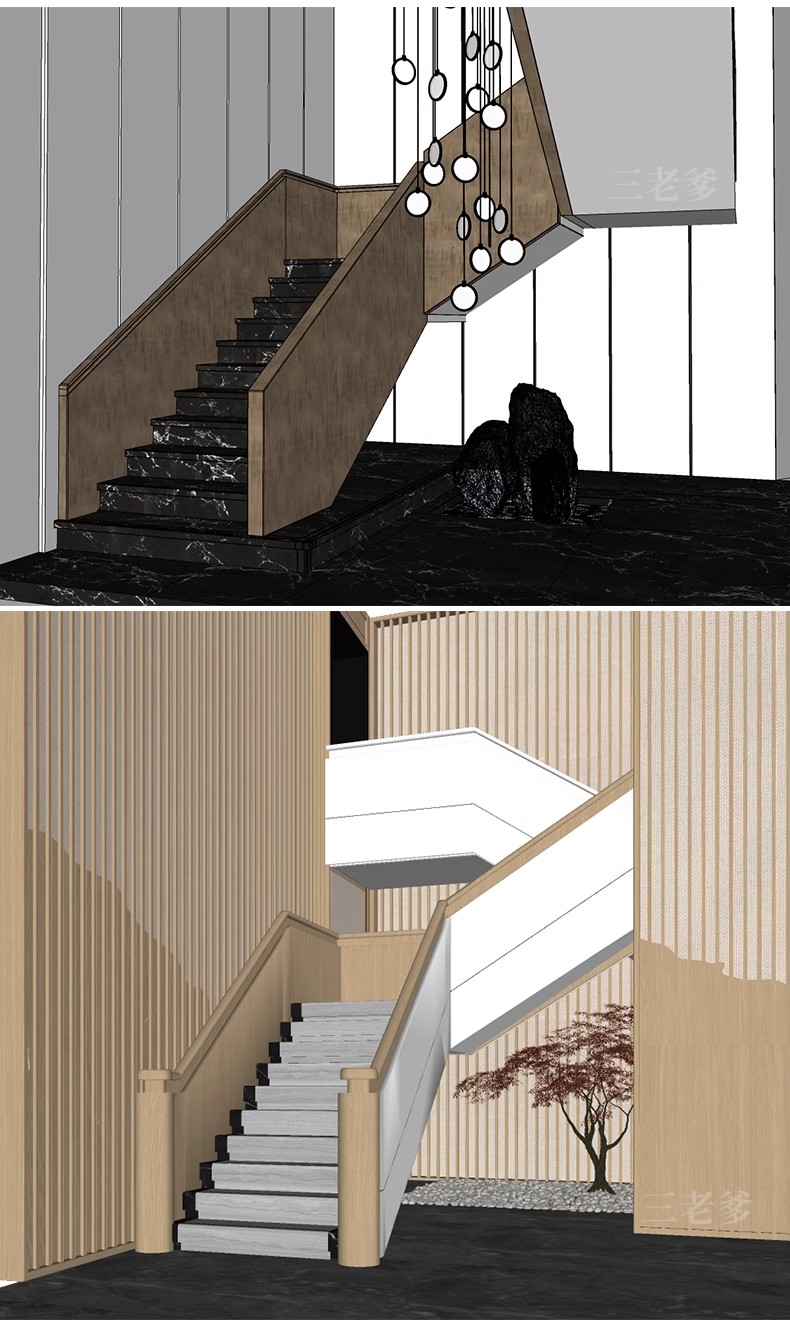 图片[34]-旋转楼梯SU模型库室内铁艺楼梯中式欧式现代螺旋扶梯扶手草图大师-大怪兽分享