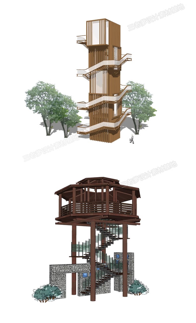 图片[35]-民宿度假村旅游景区公园观鸟瞭望台眺望塔观景平台草图大师SU模型-大怪兽分享
