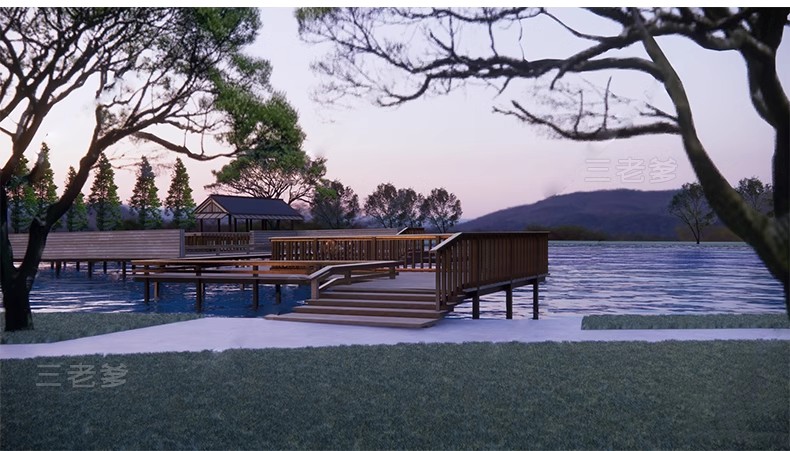 图片[15]-公园景观木栈道SU模型水榭木桥观光亲水平台sketchup草图大师素材-大怪兽分享