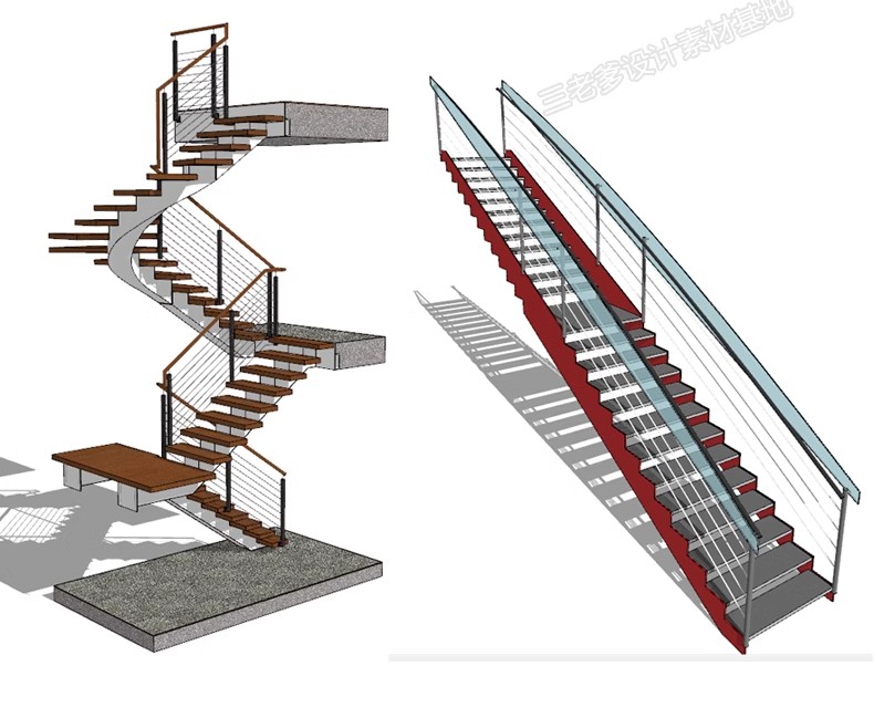 图片[39]-旋转楼梯SU模型库室内铁艺楼梯中式欧式现代螺旋扶梯扶手草图大师-大怪兽分享
