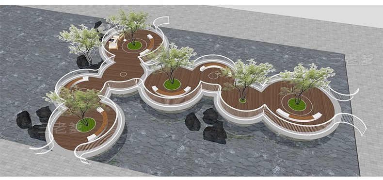 图片[18]-公园景观木栈道SU模型水榭木桥观光亲水平台sketchup草图大师素材-大怪兽分享