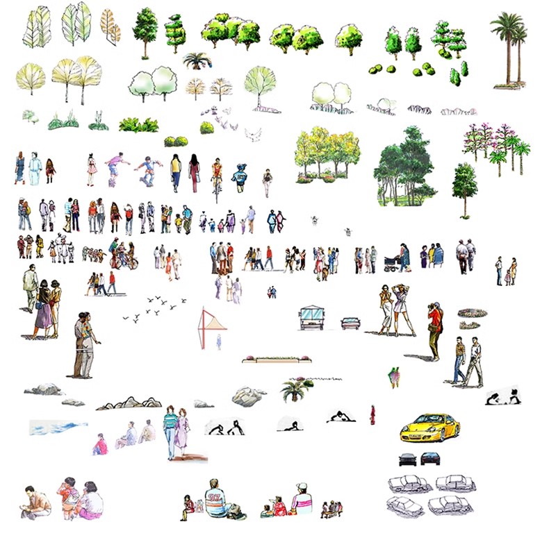 图片[41]-园林景观PS彩色总平面图案笔刷立面填充植物铺装psd分层设计素材-大怪兽分享